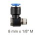 Swivel Elbow Pu 8mm X 1/8' M